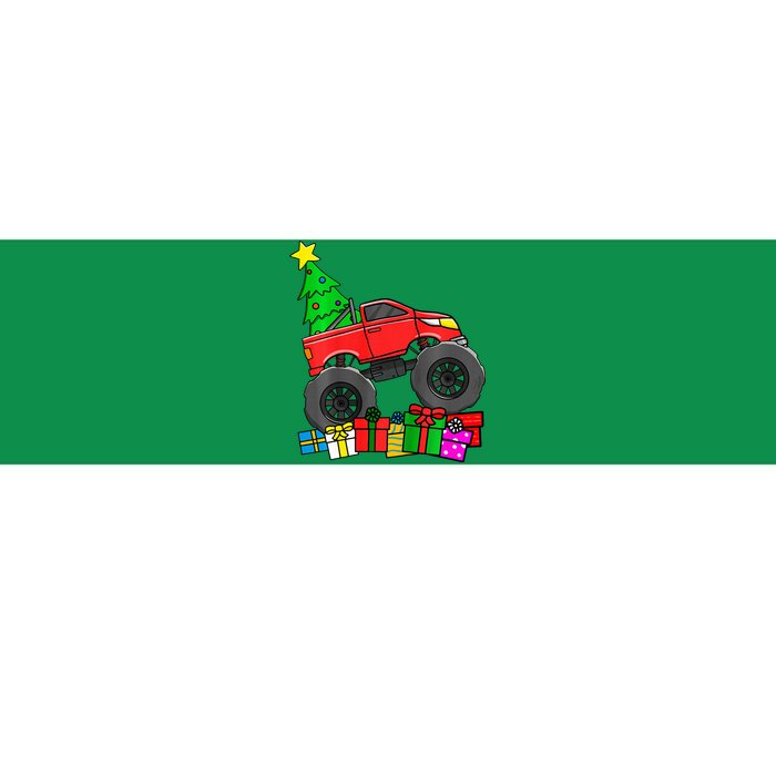 Monster Truck Christmas Tree Bumper Sticker