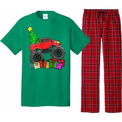 Monster Truck Christmas Tree Pajama Set