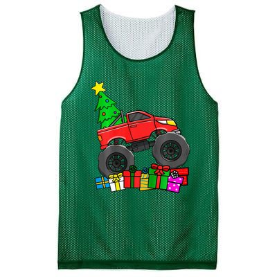 Monster Truck Christmas Tree Mesh Reversible Basketball Jersey Tank