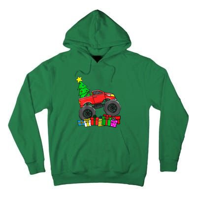 Monster Truck Christmas Tree Tall Hoodie