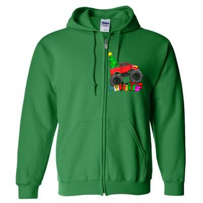 Monster Truck Christmas Tree Full Zip Hoodie