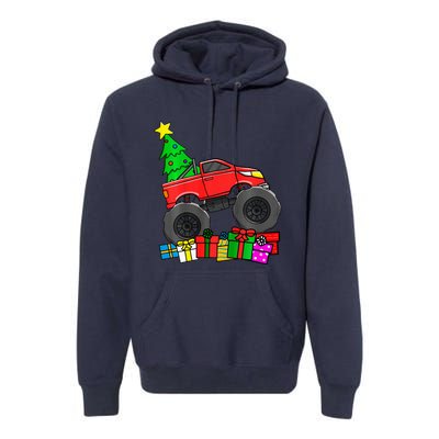 Monster Truck Christmas Tree Premium Hoodie