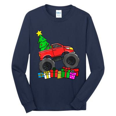 Monster Truck Christmas Tree Tall Long Sleeve T-Shirt