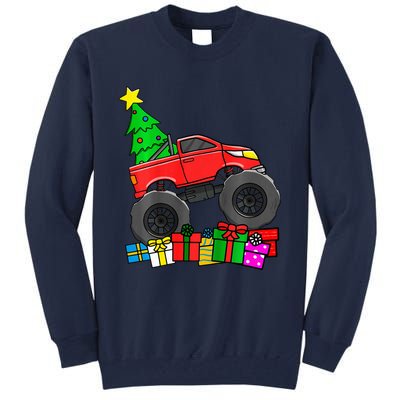 Monster Truck Christmas Tree Tall Sweatshirt