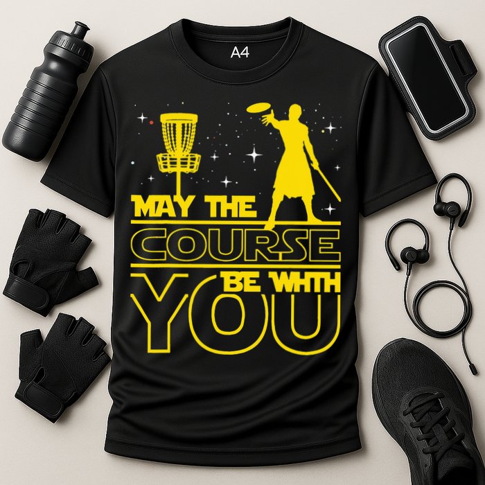 May The Course Be With You - Disc Golf Player Disc Golfer Performance Shirt