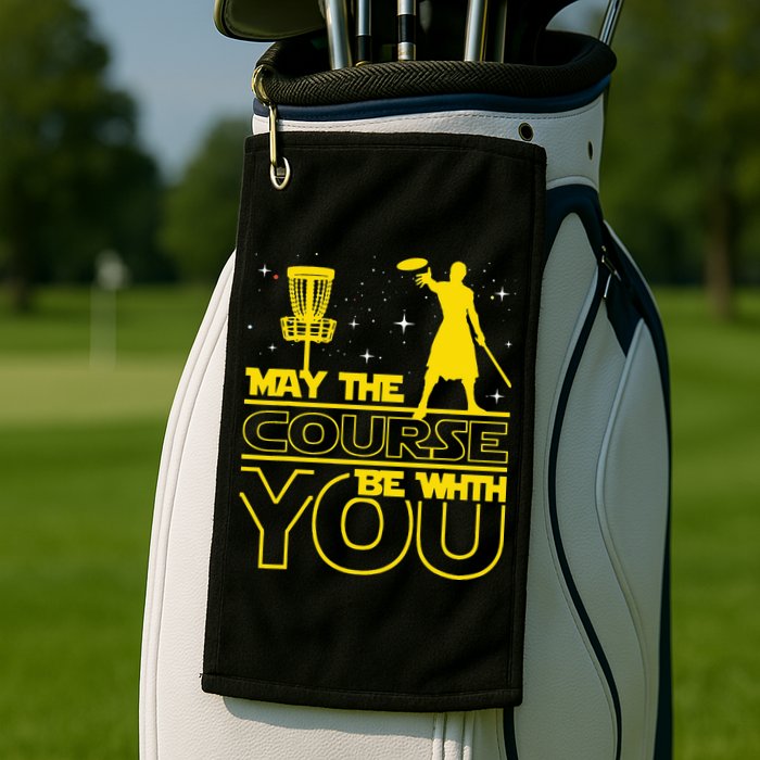 May The Course Be With You - Disc Golf Player Disc Golfer Golf Towel