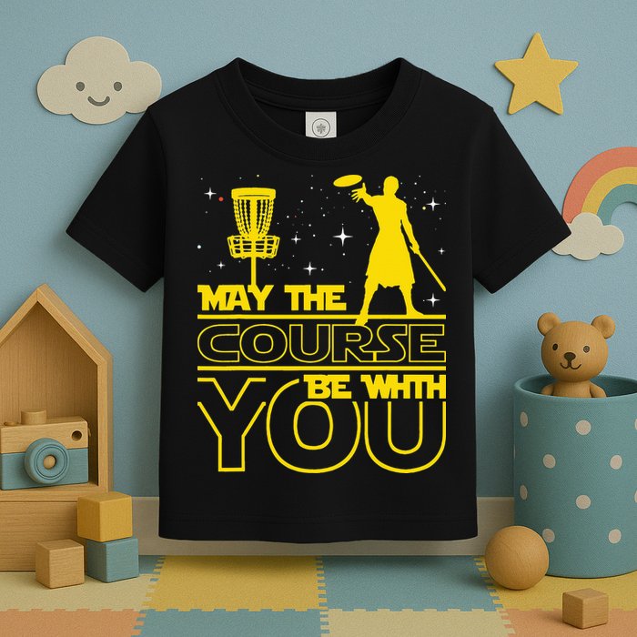 May The Course Be With You - Disc Golf Player Disc Golfer Toddler T-Shirt
