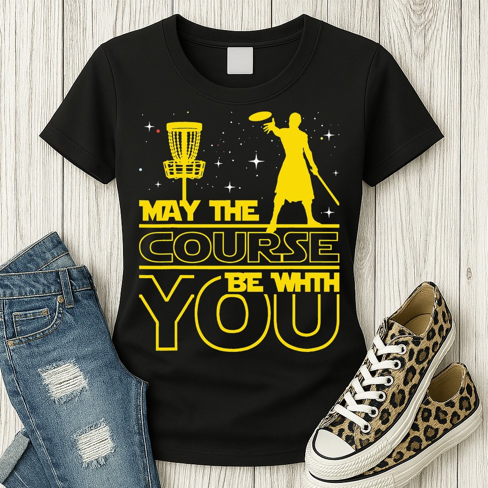 May The Course Be With You - Disc Golf Player Disc Golfer Womens T-Shirt