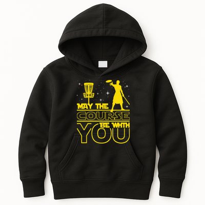 May The Course Be With You - Disc Golf Player Disc Golfer Kids Hoodie