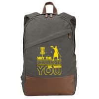 May The Course Be With You - Disc Golf Player Disc Golfer Cotton Canvas Backpack