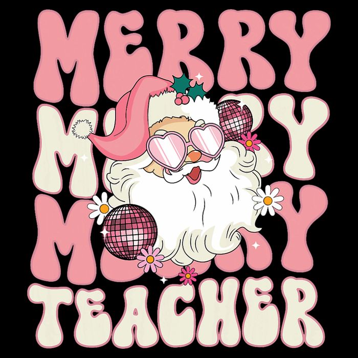 Merry Teacher Christmas Retro Wavy Teacher 16 in Basic Backpack