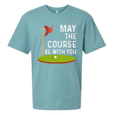 May The Course Be With You Golf Golfing Funny Sueded Cloud Jersey T-Shirt