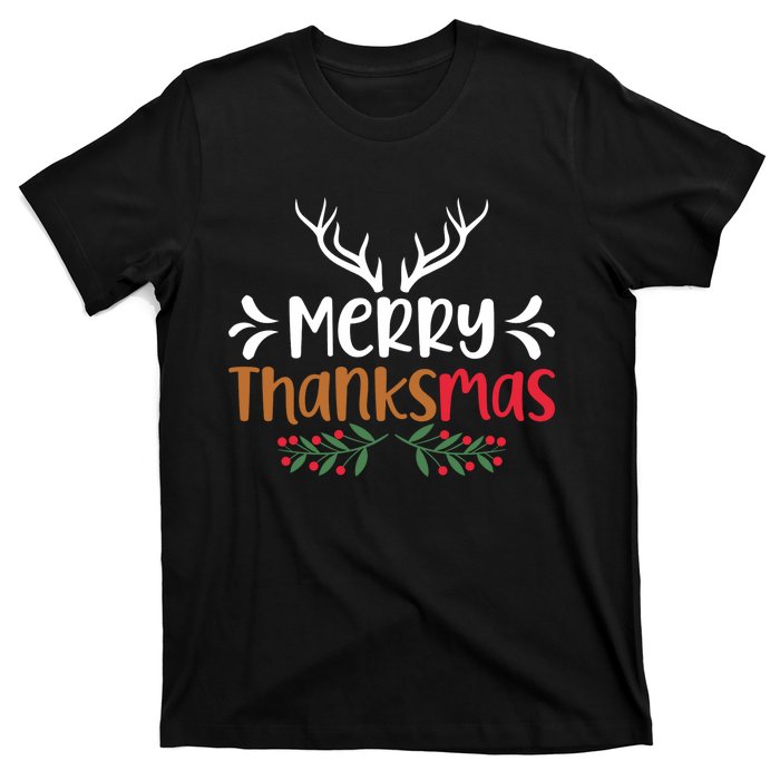 Merry Thanksmas Christmas Thanksgiving Turkey Santa Long Sleeve T-Shirt