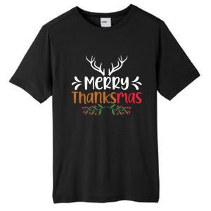 Merry Thanksmas Christmas Thanksgiving Turkey Santa Long Sleeve Tall Fusion ChromaSoft Performance T-Shirt