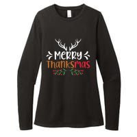 Merry Thanksmas Christmas Thanksgiving Turkey Santa Long Sleeve Womens CVC Long Sleeve Shirt