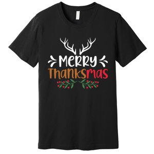 Merry Thanksmas Christmas Thanksgiving Turkey Santa Long Sleeve Premium T-Shirt