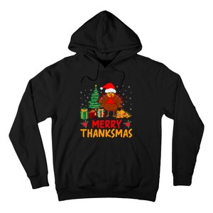 Merry Thanksmas Christmas Thanksgiving Turkey Santa Hoodie