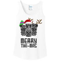 Merry Tikimas Christmas Santa Hat Tiki Ladies Essential Tank