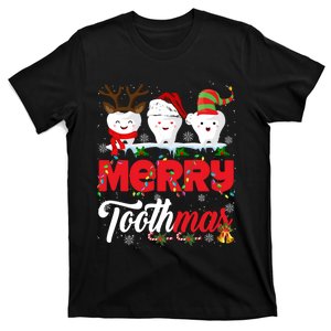 Merry Toothmas Cute Christmas Light Santa Elf Reindeer Teeth Long Sleeve T-Shirt