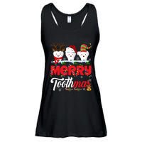 Merry Toothmas Cute Christmas Light Santa Elf Reindeer Teeth Long Sleeve Ladies Essential Flowy Tank