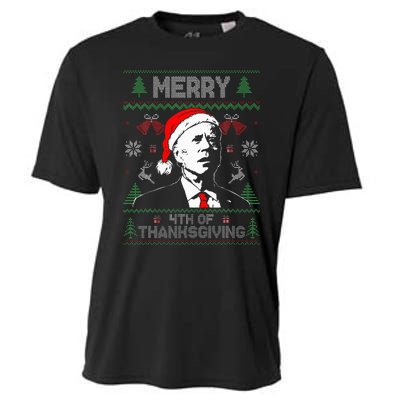 Merry Thanksgiving Christmas Ugly Funny Santa Joe Biden Cooling Performance Crew T-Shirt