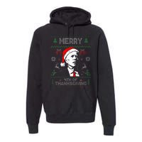 Merry Thanksgiving Christmas Ugly Funny Santa Joe Biden Premium Hoodie