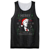 Merry Thanksgiving Christmas Ugly Funny Santa Joe Biden Mesh Reversible Basketball Jersey Tank