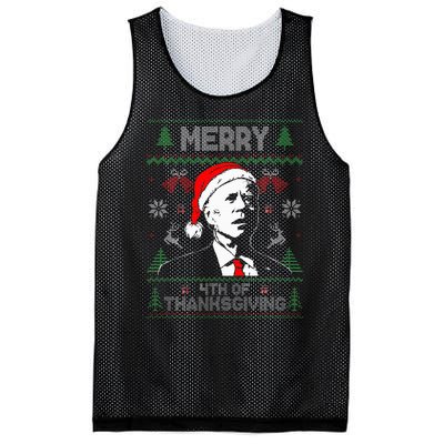 Merry Thanksgiving Christmas Ugly Funny Santa Joe Biden Mesh Reversible Basketball Jersey Tank