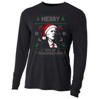 Merry Thanksgiving Christmas Ugly Funny Santa Joe Biden Cooling Performance Long Sleeve Crew