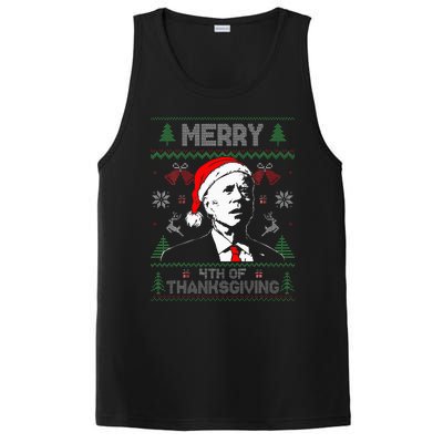 Merry Thanksgiving Christmas Ugly Funny Santa Joe Biden PosiCharge Competitor Tank