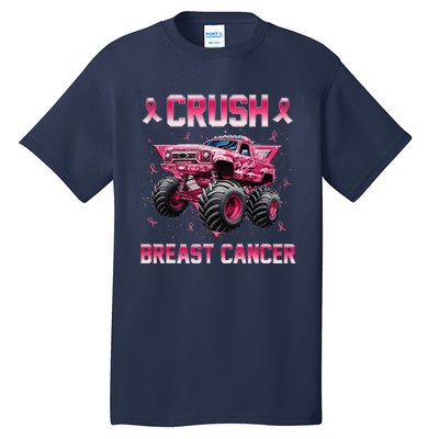 Monster Truck Crush Breast Cancer Awareness Gift Tall T-Shirt