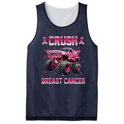 Monster Truck Crush Breast Cancer Awareness Gift Mesh Reversible Basketball Jersey Tank