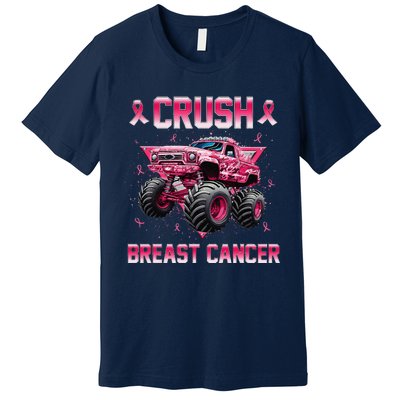 Monster Truck Crush Breast Cancer Awareness Gift Premium T-Shirt