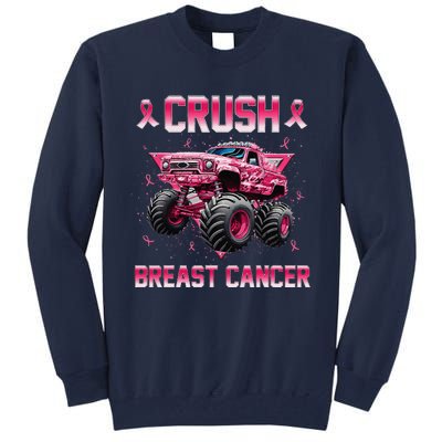 Monster Truck Crush Breast Cancer Awareness Gift Tall Sweatshirt