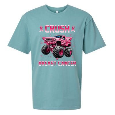 Monster Truck Crush Breast Cancer Awareness Gift Sueded Cloud Jersey T-Shirt