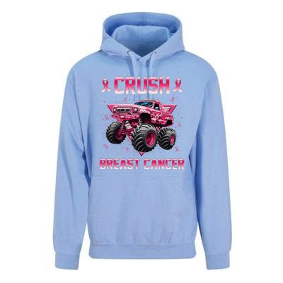 Monster Truck Crush Breast Cancer Awareness Gift Unisex Surf Hoodie