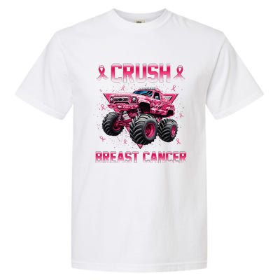 Monster Truck Crush Breast Cancer Awareness Gift Garment-Dyed Heavyweight T-Shirt