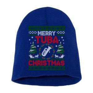 Merry Tuba Christmas Ugly Music Instrut Ugly Xmas Cute Gift Short Acrylic Beanie