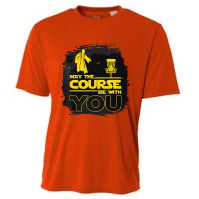 May The Course Be With You Funny Disc Golf Cooling Performance Crew T-Shirt