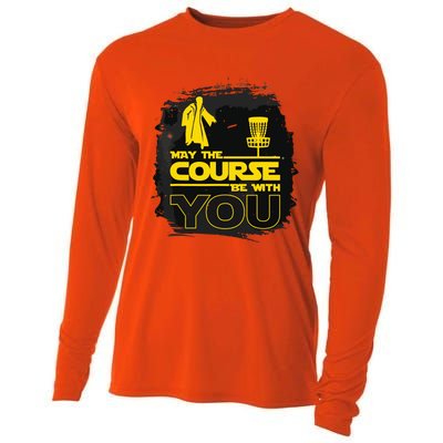 May The Course Be With You Funny Disc Golf Cooling Performance Long Sleeve Crew