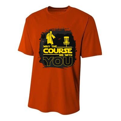 May The Course Be With You Funny Disc Golf Performance Sprint T-Shirt