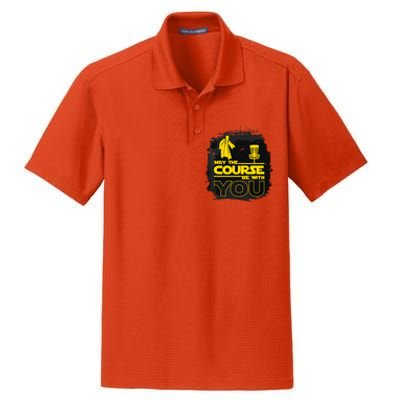 May The Course Be With You Funny Disc Golf Dry Zone Grid Polo