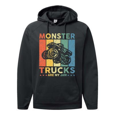 Monster Truck Car For Birthday Performance Fleece Hoodie