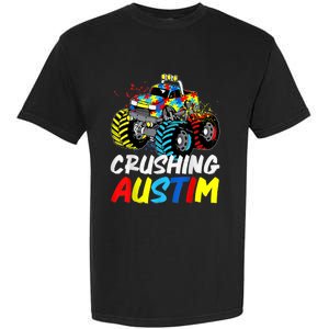 Monster Truck Crushing Austim Shirt Autism Awareness Garment-Dyed Heavyweight T-Shirt