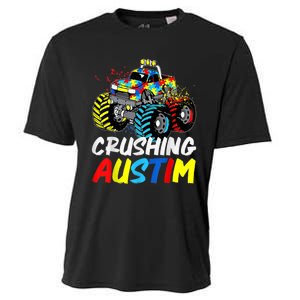 Monster Truck Crushing Austim Shirt Autism Awareness Cooling Performance Crew T-Shirt