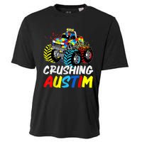 Monster Truck Crushing Austim Shirt Autism Awareness Cooling Performance Crew T-Shirt