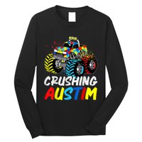 Monster Truck Crushing Austim Shirt Autism Awareness Long Sleeve Shirt