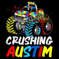 Monster Truck Crushing Austim Shirt Autism Awareness Drawstring Bag
