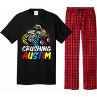 Monster Truck Crushing Austim Shirt Autism Awareness Pajama Set