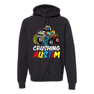 Monster Truck Crushing Austim Shirt Autism Awareness Premium Hoodie